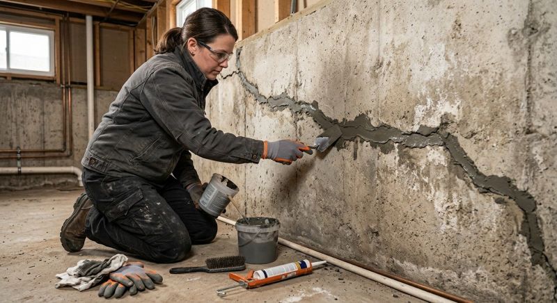Cracked Basement Floor Repair in Wayne County, MI