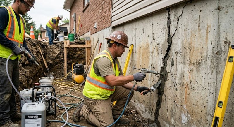 Cracked Foundation Repair in Romulus, MI