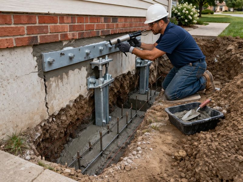 Sinking Foundation Repair in Algonac, MI