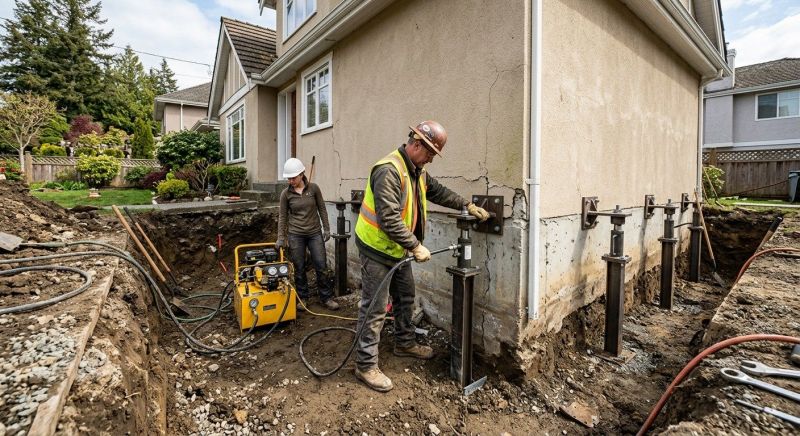 Sinking Foundation Repair in Rochester, MI